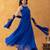 royal blue bandhani anarkali dupatta set