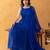 royal blue bandhani anarkali dupatta set