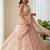 peach digital printed organza festival lehenga set choli with dupatta with dupatta