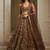brown fully sequins net lehenga set choli with dupatta