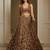 brown fully sequins net lehenga set choli with dupatta