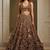 brown fully sequins net lehenga set choli with dupatta