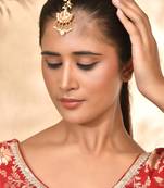 Gold-plated kundan maang tikka for women | bridal & head jewellery