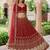 maroon embroidered organza bridal lehenga set choli with dupatta