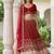 maroon embroidered organza bridal lehenga set choli with dupatta