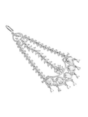 Silver-plated ad maang tikka for women | bridal & festive jewellery 3