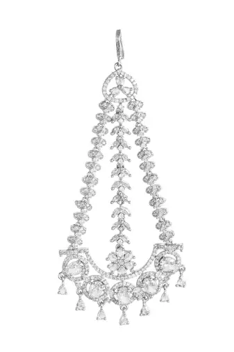 Silver-plated ad maang tikka for women | bridal & festive jewellery