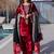  Red Zari Embroidered Velvet  Festive Kameez