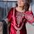  Red Zari Embroidered Velvet  Festive Kameez