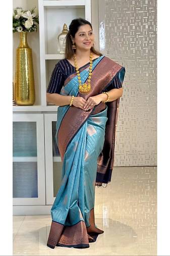 Multy color Art Silk blend sarees with blouse