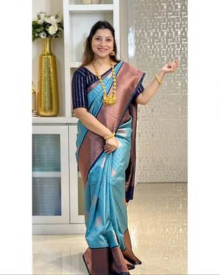 Multy color Art Silk blend sarees with blouse 2