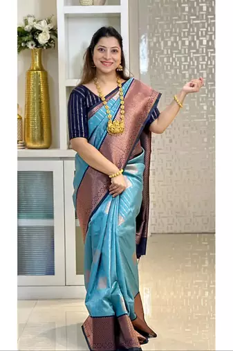 Multy color Art Silk blend sarees with blouse