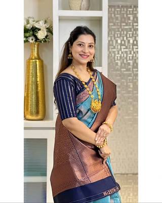 Multy color Art Silk blend sarees with blouse 3