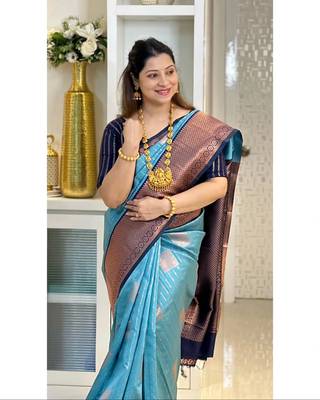 Multy color Art Silk blend sarees with blouse 4