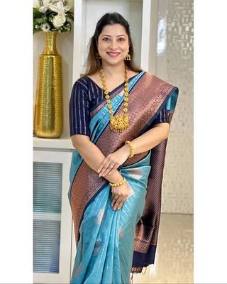 Multy color Art Silk blend sarees with blouse 5