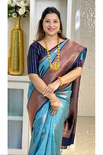 Multy color Art Silk blend sarees with blouse