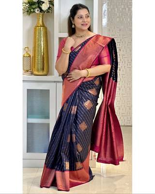 Multy color Art Silk blend sarees with blouse 1
