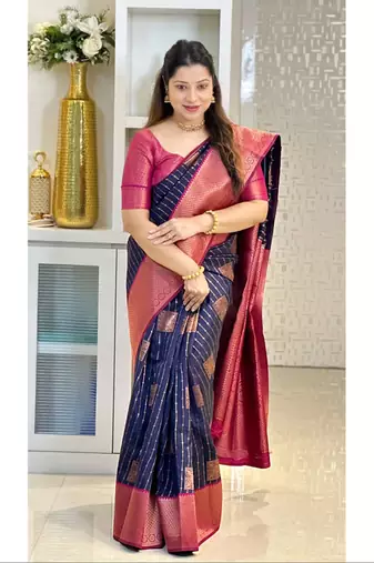 Multy color Art Silk blend sarees with blouse