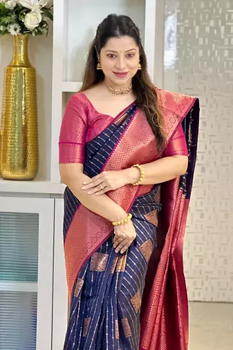Multy color Art Silk blend sarees with blouse