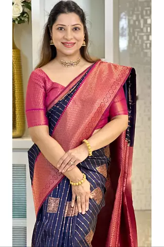 Multy color Art Silk blend sarees with blouse