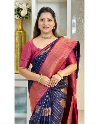 Multy color Art Silk blend sarees with blouse 5