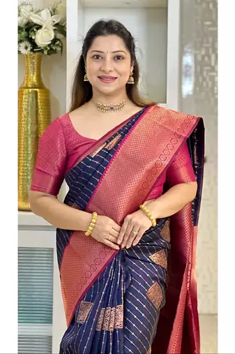 Multy color Art Silk blend sarees with blouse