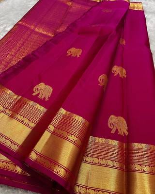 Pink color Art Silk blend sarees with blouse 1