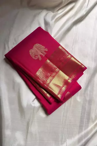 Pink color Art Silk blend sarees with blouse