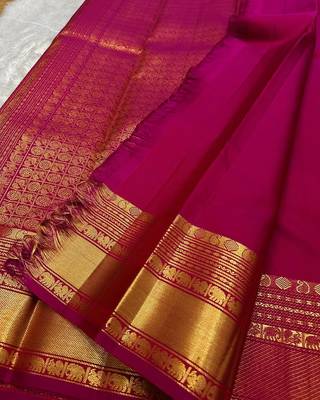 Pink color Art Silk blend sarees with blouse 5
