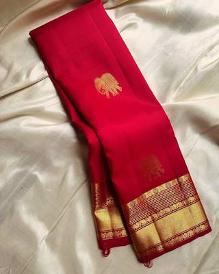 Pink color Art Silk blend sarees with blouse 4