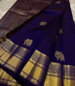 Royal Blue color Art Silk blend sarees with blouse