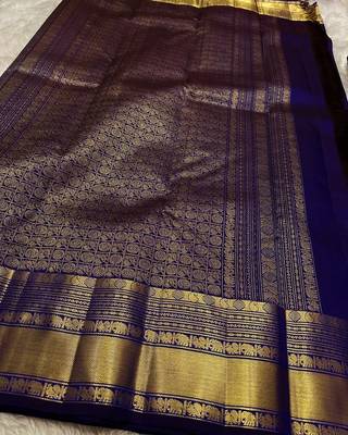 Royal Blue color Art Silk blend sarees with blouse 2