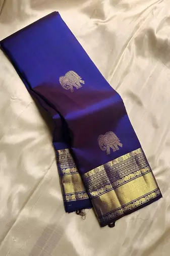 Royal Blue color Art Silk blend sarees with blouse