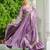 Onion vichitra silk embroidered anarkali gown with dupatta in pista green & lavender