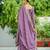 Onion vichitra silk embroidered anarkali gown with dupatta in pista green & lavender
