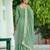 Pista green vichitra silk embroidered anarkali gown with dupatta in pista green & lavender