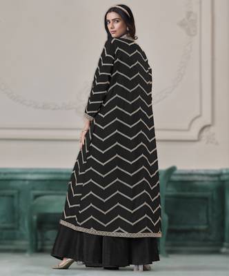 black chinon embroidered top blouse with palazzo 2