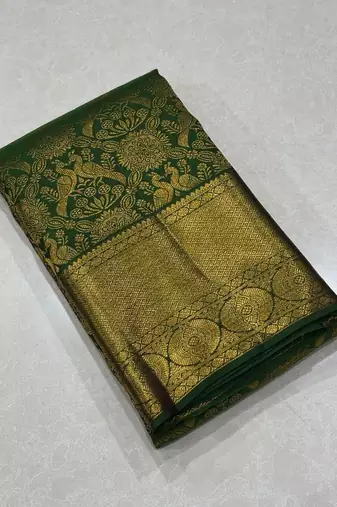 Green color Art Silk blend sarees with blouse