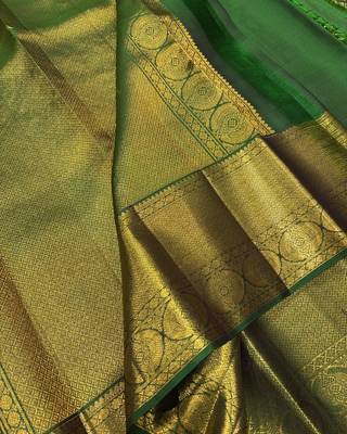 Green color Art Silk blend sarees with blouse 5