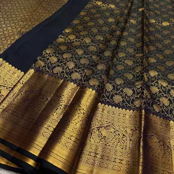 Black color Art Silk blend sarees with blouse 1