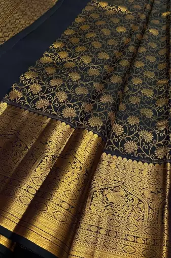 Black color Art Silk blend sarees with blouse