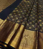 Black color Art Silk blend sarees with blouse