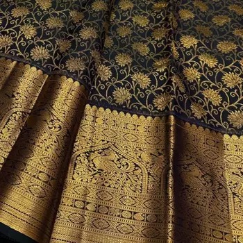 Black color Art Silk blend sarees with blouse 2