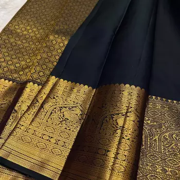 Black color Art Silk blend sarees with blouse 4