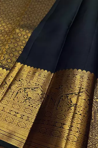 Black color Art Silk blend sarees with blouse