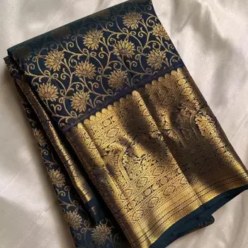 Black color Art Silk blend sarees with blouse 5