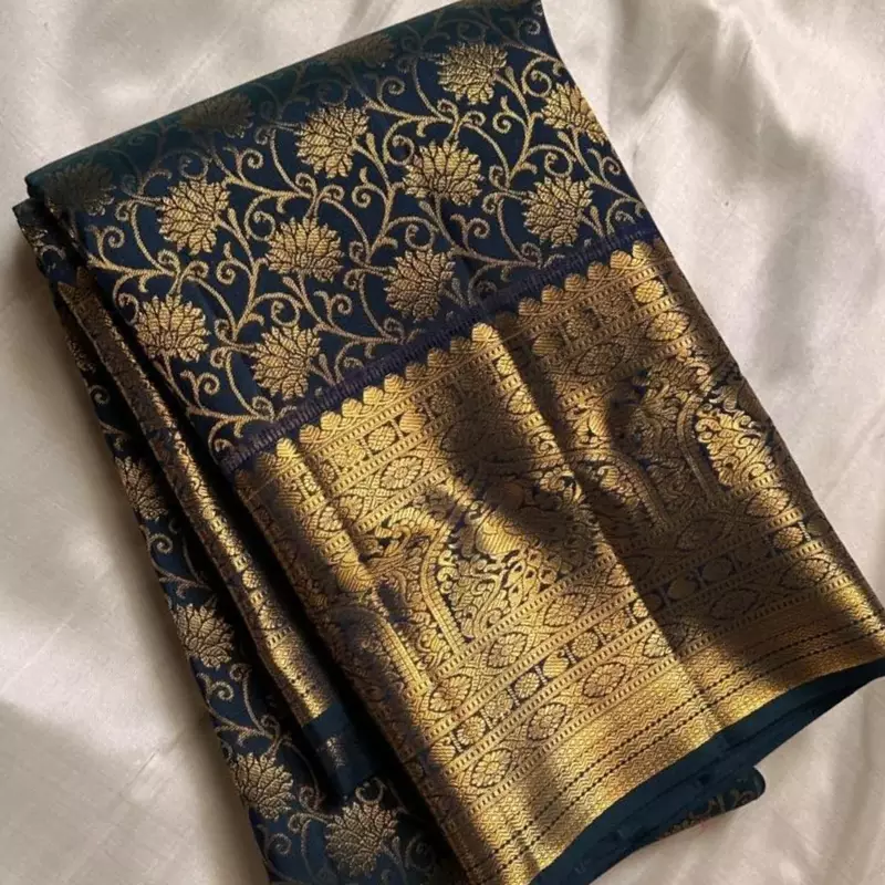 Black color Art Silk blend sarees with blouse