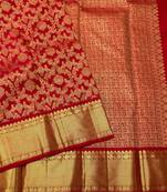 Red color Art Silk blend sarees with blouse