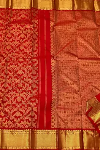Red color Art Silk blend sarees with blouse