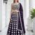 purple sequins embroidered georgette party lehenga set choli with dupatta